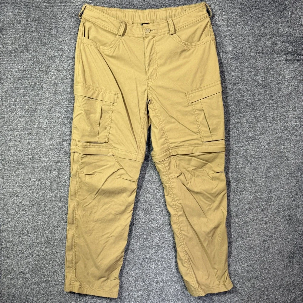 REI Co-op Sahara Convertible Hiking Pants Mens 34x32 Tan Cargo Zip Off Trail